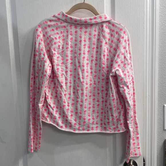 Lilly Pulitzer Ronan Cropped Popover in Pink Topaz Pineapples - Picture 5 of 5